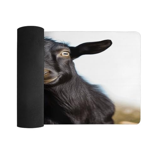 Cute Black Goat Mouse Pad grande antideslizante miniatura 3