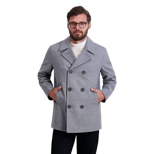 Image of Nautica Men's Wool Blend Peacoat - Double-Breasted Winter Coat, Regular, Big & Tall Sizes