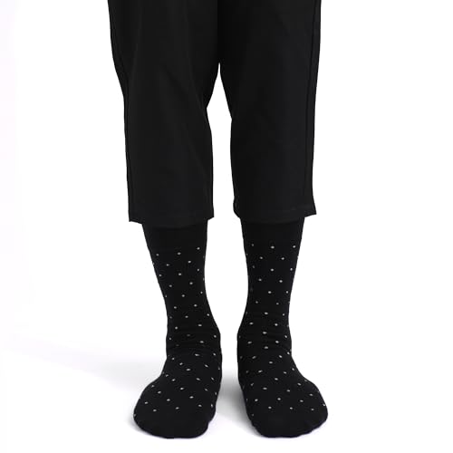 DRASEX Mens Dress Socks Assorted Patterned Lightweight Cotton Comfortable Breathable Classic Business Casual Crew Socks 7