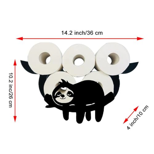 Support papier toilette paresseux original : étagère de rangement design noir - 5
