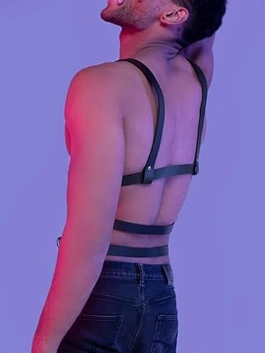 Men S&M Harness Belt Costume Leather PU Body Chest Adjustable Buckle Clothes Outfits2