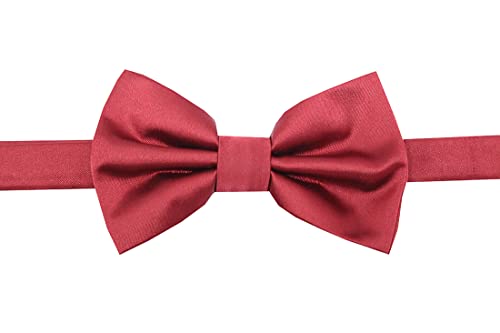 Image of Tie Studio Mens Formal Solid Bow tie | Satin | Microfiber | Standard Size | Premium fabric | Superior Clip Hold | Packaging - Box | Colour - Black Bow Tie (Set of 1)