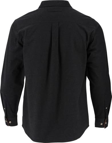 Legendary Whitetails, Herren-Flanellhemd mit langen Ärmeln, Knopfleiste und entspannter Passform, Schwarz meliert, XXL