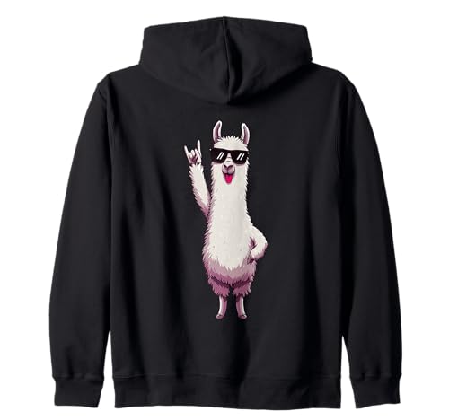 Cool Llama Tongue Out Rock Sign �A�j�}���O���t�B�b�N�T���O���X �W�b�v�p�[�J�[