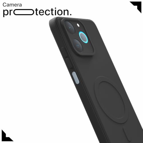Image of Pikkme Back Cover for Realme P4 Lite 4G Soft Matte Silicone Mag-Safe Design (Mag-Safe Not Support) Camera Protection | Slim Fit Bumper Cover (Black)