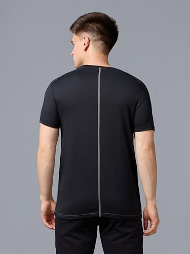 Image of TECHNOSPORT Men's Solid Slim Fit Polo Collar T-Shirt MATPIQ Half Sleeve Button Polyester for Gym Running Workout UPF50+ Anti Odour