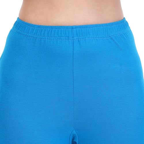 Image of TPF Women Solid Cotton Lycra Stretchable Leggings | Comfortable Ankle-Length Slim Fit Leggings for Women & Girls | Soft, Breathable Wear Bottoms