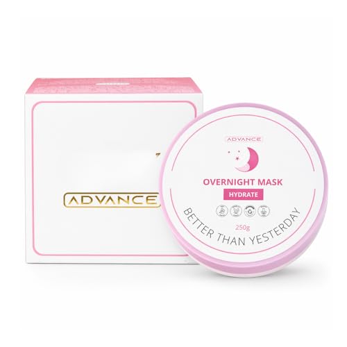 Image of Advance Overnight Mask (250g) – Deeply Hydrating & Brightening Night Cream with Hyaluronic Acid, Niacinamide & Collagen – Calming Centella Asiatica for Radiance & Barrier Repair