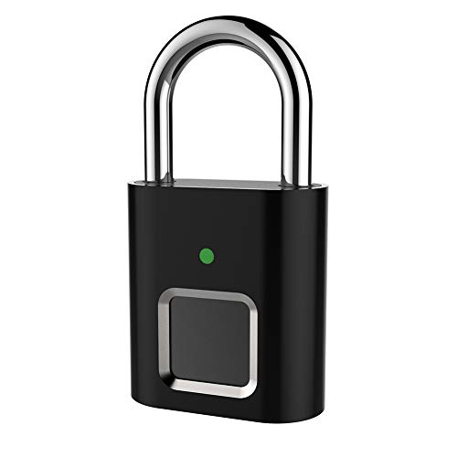 Denpetec-Fingerprint-Padlock-Fingerprint-Smart-Lock-Waterproof-Keyless-Anti-Theft-Security-Digital-Lock-Portable-for-Locker-Gym-Door-Luggage-Suitcase-Handbags-WardrobesBlack