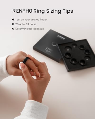 RENPHO Lynx Smart Ring-Sizing Kit, Size Before You Buy(Tar Black, Size 6-13) - 2