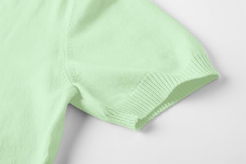 Image of DAIMIDY Women's Short Sleeve Sweater V Neck Summer Knit Tops | Business Casual Tops| Soft,Lightweight,Breathable and Comfortable| Perfect for Shopping,Date,Vacation,Daily Wear Etc.
