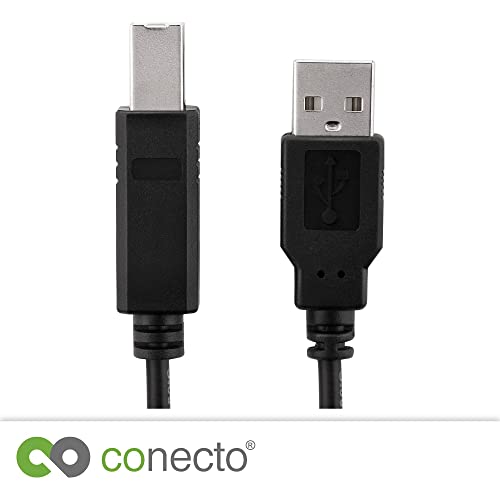 conecto USB 2.0 Cable/Printer Cable, USB A Male to USB B Male, 480 Mbit/s, Black, 3.00 m, 3.00m - Image 4