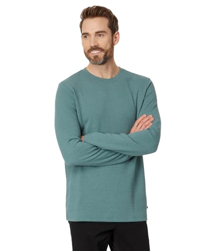 TravisMathew Men's Cloud Waffle Crew Silver Pine L