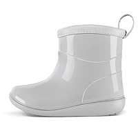 K KomForme Toddler Rain Boots Baby Easy-on Rain Shoes for Boys and Girls Waterproof Lightweight Outdoor,Size 6 Toddler,Grey