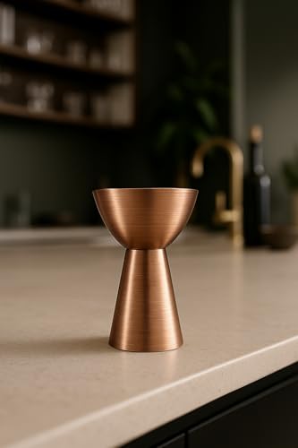 Image of The Empty Space Stainless Steel Peg Measurer 50 & 25ml, Cocktail Jigger, Shot Glass, Measuring Cup Tool, Drink Measuring Bar Tool Double Side Jigger: Copper Finish