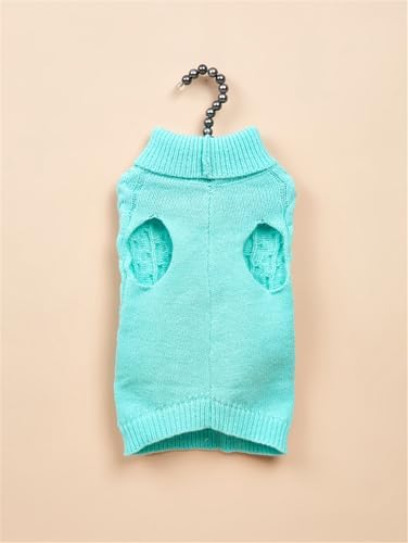 FANSU Hundepullover Kleine Hunde, Hunde Pullover Waschbar Hundepulli, Weich Einfarbig Strickpullover Hunde Shirt Elastisch Warmer Hunde Pullis, Strickpullover mit Beinen (S,Blau)