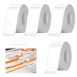 KAHZOR 4 Rollen Thermo-Etikettenband, 12x40mm Wasserdichte & Selbstklebende Thermo-Etiketten Kompatibel mit P21 P12 P31S Q30 D30 P15 HP1 HP2S für Zuhause, Büro, Schule, Fichero Label Printer Etiketten