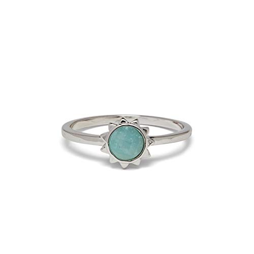 Pura Vida Silver Sunkissed Ring - Chalcedony Stone, Brass Base Band - Sizes 5-9