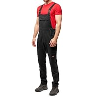 Pantalone da lavoro con bretelle per uomo con tasche per ginocchiere Berlin Pro, pantalone da lavoro per artigianato e costruzione - Nero, 54