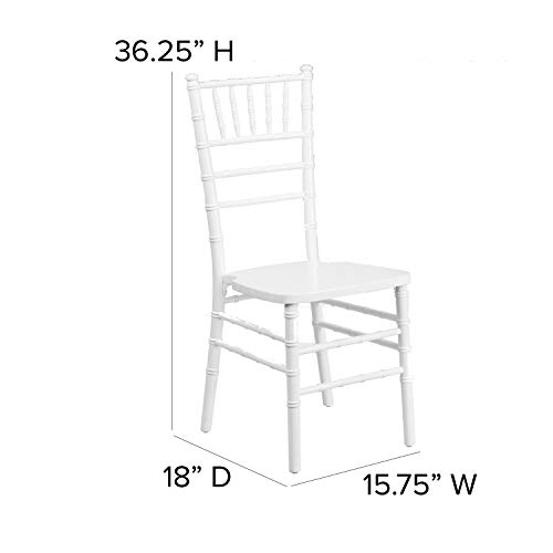 Flash Furniture Hercules Series Chiavari Chair for Formal Events and Banquets, Commercial/Residential All-Occasion Event Chair, White