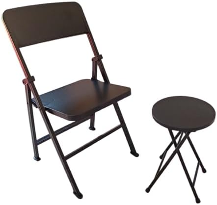 2X 1/6 Or 1/12 Dollhouse Chair Scale Furniture Folding Chair Model Sun Loungers for Dinning Room Decor Props (Black 1/6) image 3
