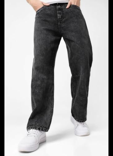 Image of Men Straight Fit Denim Jeans | Washed Blue Casual Denim Pants | Comfortable Classic Straight Leg Jeans for Men | Street Style & Office Casual Wear
