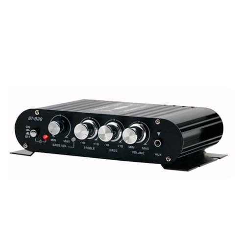 Jnchdghwa Amplificador de Cine en Casa -838, Amplificador de Potencia HiFi de 2.1 Canales, Amplificador de Sonido para Coche, Reproductor Multimedia, Subwoofer, Bluetooth, A