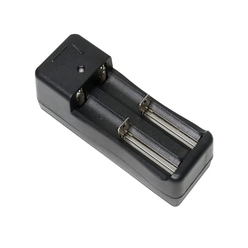 Image of Lithium Ion Charger Universal Trimmer Battery Charger for Series 18650 Lithium Battery 2 Slot Rechargeable 3.7 Volt Battery Charger Black (Pack of 1) (2-Slot Charger)