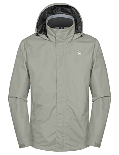 Little Donkey Andy Men's Waterproof Rain Jacket Outdoor Lightweight Rain Shell Coat For Hiking,Golf,Travel Rock Grey Size S #TOP1