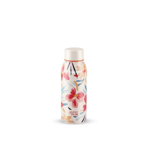 Image of Jaypee Plus Punch Prime Stainless Steel Printed Vacuum Insulated Water Bottle 500 ml | ISI Certified Rustproof & Leakproof Flask with 24Hrs Hot & Cold|Ideal for School Kids, Office & Travel - (Cream)