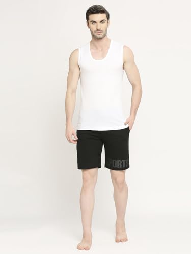 Image of VIP FAB 100% Cotton Round Neck Sleeveless Broad Shoulder Vest Combo Set for Mens, White