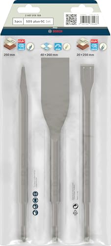 Bosch 3x PRO SDS plus-5C Meißel-Set, 3-tlg. (für Beton, Ziegelstein, Ø mm, Professional Zubehör Bohrhammer, Zerkleinerer)