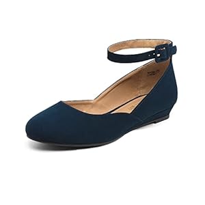 DREAM PAIRS Women’s Revona Low Wedge Ankle Strap Flats Shoes