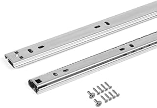 LouMaxx Ball Bearing Drawer Runners, Set of 2, 27 mm Groove, Drawer Rail System with Partial Extension, 350 mm