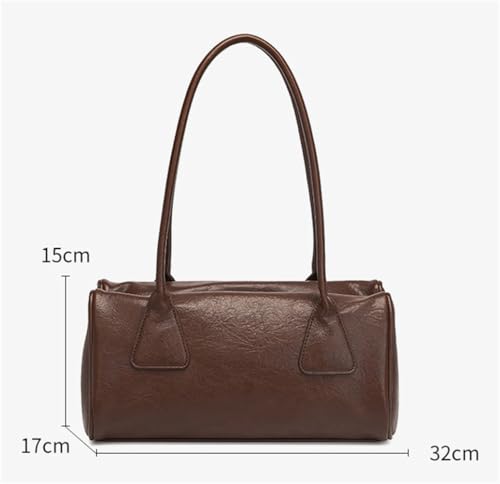 Vintage Vegan Leather Shoulder Bag for Women Small Tote Purse Top Handle Handbag Soft Underarm Satchel 20252