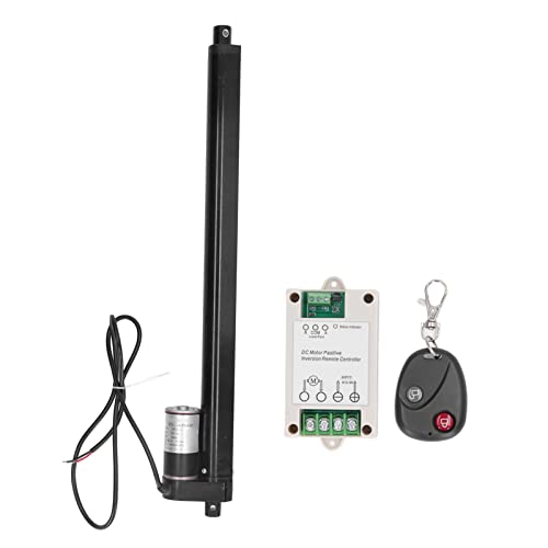 Elektrischer linearer Aktuator 12 V 400 mm Hub 1000N Schub Aluminiumlegierung Hochleistungs Linearbewegungsantrieb für elektrische Bettsofa Industrial Hebssystem Schwarz (Aktuator mit Controller