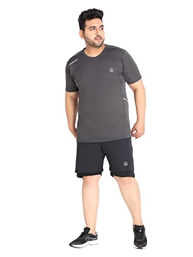 Image of CHKOKKO Men's Polyester Regular Fit Solid Sports T-Shirt
