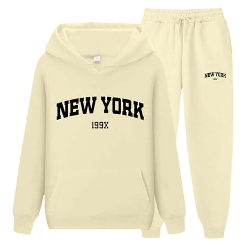 Amazon.com: Women 2 Piece Tracksuit New York Letter Graphic