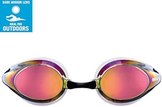 Arena Tracks Mirrored Swim Goggles - Senior, Black/Smoke/Silver