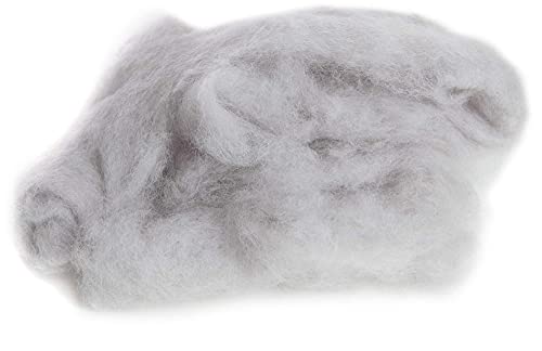 Image of Desert Breeze Distributing Maori Wool Carded Batting, 100% Natural New Zealand Wool Made by DHG in Italy for Needle Felting, 3.5 OZ, 27 Micron, Color Cloud Gray