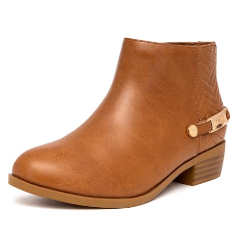 Nautica Kids Girls Ankle Bootie With Side Buckle and Zipper, Dress Boot -For Youth & Toddler (Toddler/Little/Big Kids)