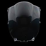 color:Claro TengChang Motocicleta Double Bubble parabrisas protector de la pantalla antiviento para Kawasaki Ninja ZX6R 2000 2001 2002 (Claro)
