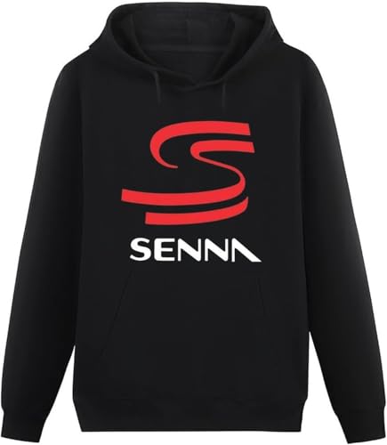 caipiao Ayrton Senna Mens Hoodies Black Sweatshirts Size XL