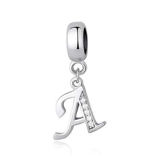 XWN Women's Letter A-Z Pendant for Bracelet 925 Sterling Silver, Compatible with Pandora Bracelet and Necklace, Suitable for European Bracelets for Women and Girls X238, Cubic Zirconia XWN Women's Letter A-Z Pendant for Bracelet 925 Sterling Silver, Compatible with Pandora Bracelet and Necklace, Suitable for European Bracelets for Women and Girls X238, Cubic Zirconia