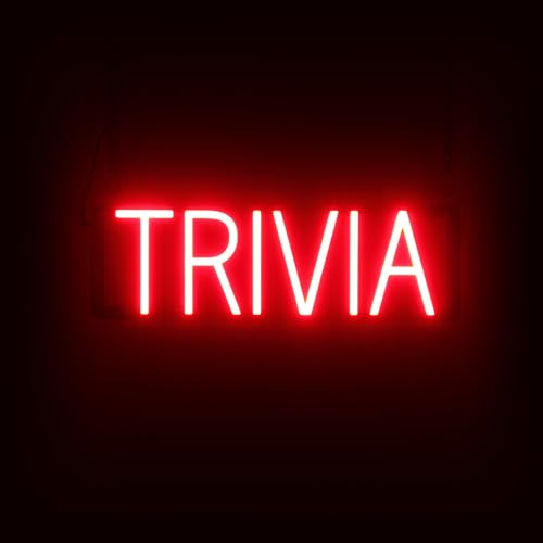 Image of SpellBrite LED Neon TRIVIA Sign for Business - Red, 20 inch x 6 inch | Ultra-Bright Click-Together Signage for Bars & Restaurants, with Visibility from 500 ft - 8 Animations, 6 Brightness Levels
