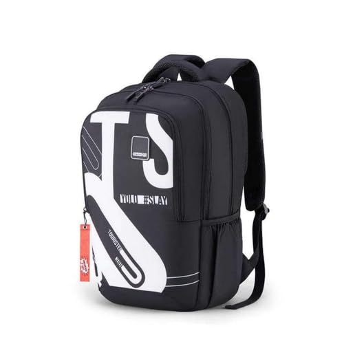 Image of American Tourister Sest 3.0 Style 01 | 29.5L Backpack | School Bag | 3 Compartments | School Backpack for Girls and Boys | Spacious Interiors | Black | 1 Yr Global Warranty
