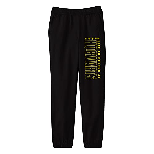 Harry Potter Life is Better at Hogwarts Youth Black Graphic Sweatpants