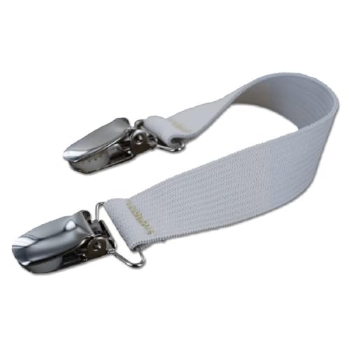 MAGID ELASCLP Elastic Strap with Alligator Clip, White, White