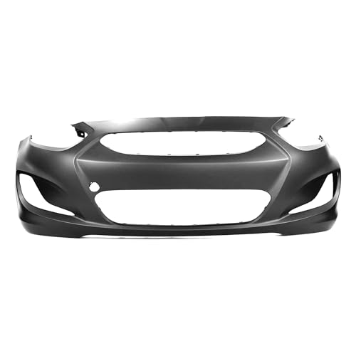 Image of FitParts Compatible with Hyundai Accent 2014-2017 Front Bumper Cover | Primed, With Fog Light Holes, Sedan /Hatchback, Ready to Paint, OEM 865111R010, HY1000201