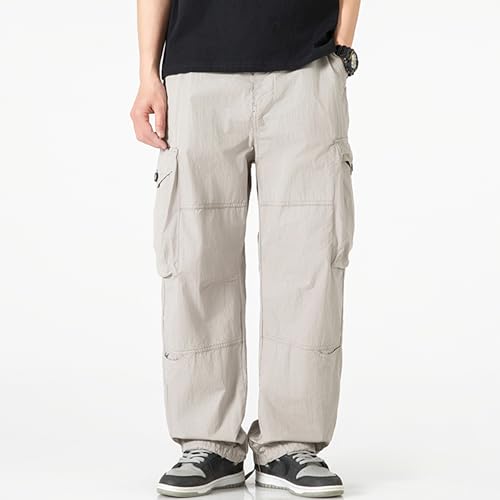 XYXIONGMAO Men's Multi Pocket Black Baggy Streetwear Sweatpants Casual Tactical Pants Hip Hop Loose Techwear Cargo Pants3